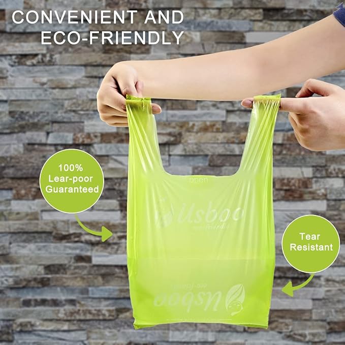 Biodegradable Disposable Diaper Bags, 100 Count, 10 Ounce Capacity, Easy-Tie Handles, Convenient and Eco-Friendly