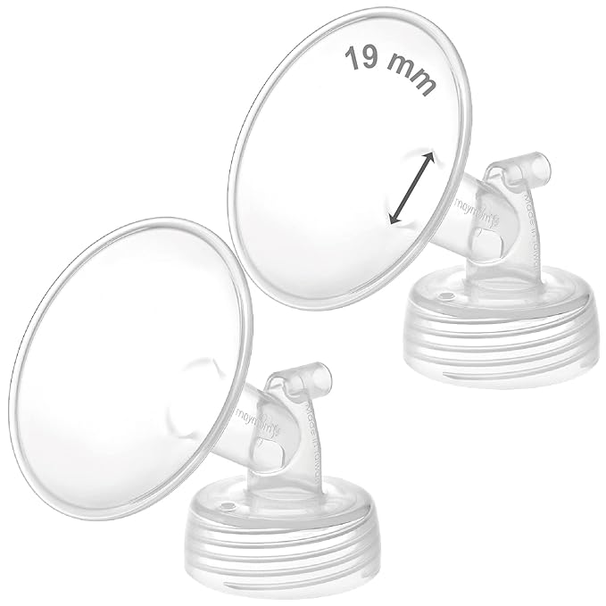 Maymom Wide Neck Pump Part Compatible with Spectra S1/S2 Pumps; Incl Wide Mouth Flange; Not Original Spectra Flange; Replaces Shield (19 mm Two Flanges)