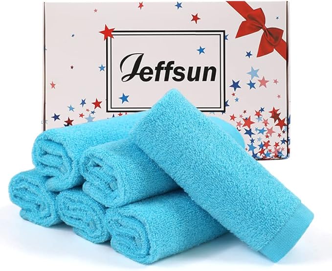 Baby Washcloths 6 Pack, 10x10 inch Heavenly Soft Blue Wash Cloths for Face and Body, Gentle & Safe Face Towels on Sensitive Skin, Baby Essentials Shower Gifts for Boy Infant Kid Toddler Children