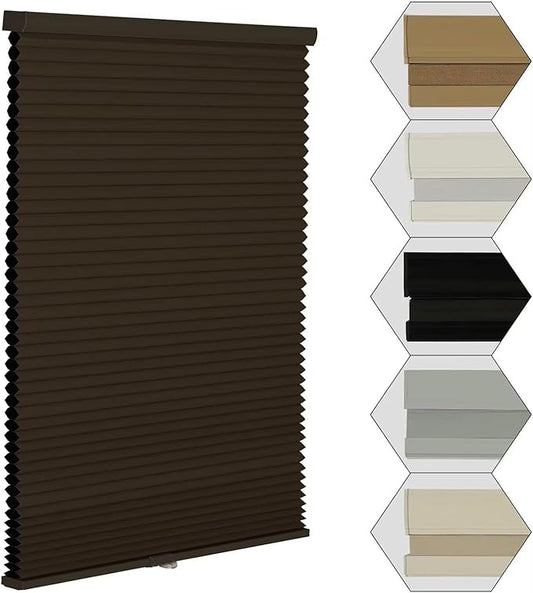 MYshade Cordless Blackout Window Blinds & Shades Pull Down Room Darkening Window Shades Light Blocking Honeycomb Cellular Shade for Indoor Windows Easy to Install 29 inch Wide, H64 Taupe Blinds
