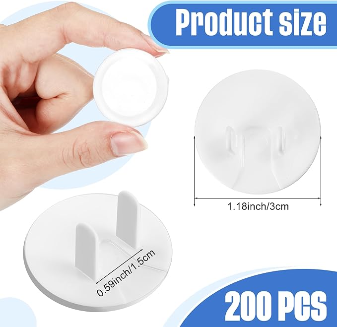 Thyle 200 Pcs Outlet Covers Bulk Child Baby Proofing Plug Covers for Electrical Outlets Easy Install Socket Sturdy Safe Secure Baby Proofing Kit for Home Office Bulk (White)