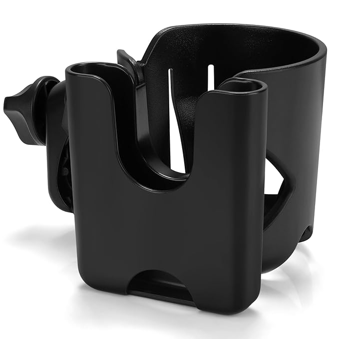 Accmor Universal Cup Holder, Stroller Cup Holder with Phone Holder, 360° Rotatable Large Caliber Designed Bottle Holder for Stroller, Bike, Wheelchair, Walker, Scooter