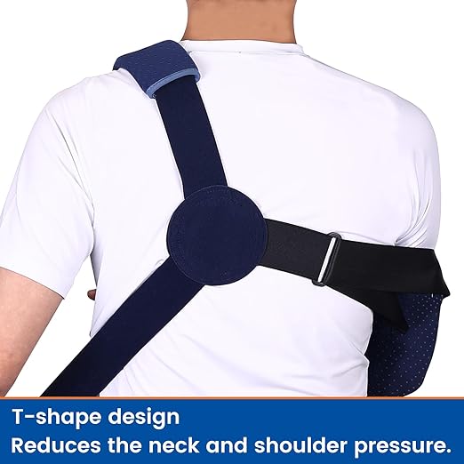 Arm Sling for Shoulder Injury with Waist Strap - Immobilizer Brace Support for Sleeping, Rotator Cuff Surgery (Comfort Version, Right, Small, 20-30.5 inch)