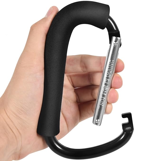 WSSROGY 6.3" Large Stroller Hooks Clip, Heavy Duty Large Carabiner for Mommy Shopping Grocery Bag