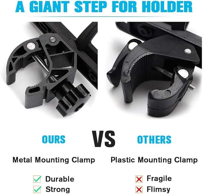 KEMIMOTO ATV Cup Holder Motorcycle Bottle Holder Universal Drink Holder with 0.6-1.56in Metal Clamp for 20oz Bottle for Bike, Boat, Stroller, Walker, Wheelchair, Scooter, Golf Cart