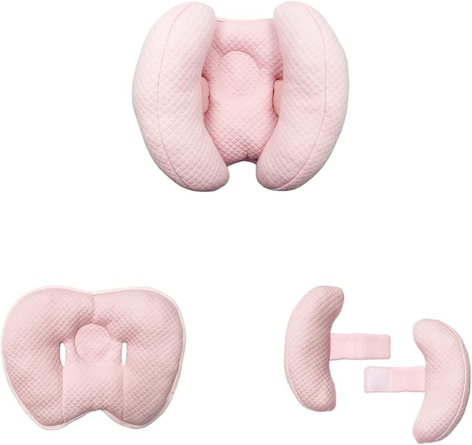 Upgrade 2 in 1 Baby Travel Pillow - Banana Shape Adjustable Baby Head Neck Support Car Seat Insert Pillow for Kids,Headrest Pillows for Cars, Pink