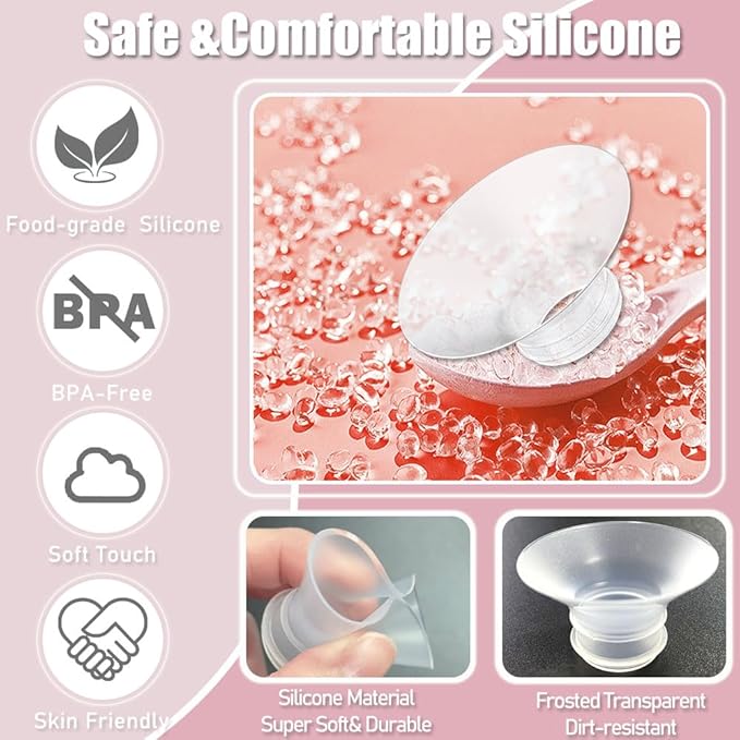IVARONAL Flange Insert 8PCS 15/17/19/21mm*2Pcs Compatible with Momcozy M9/M6/M5/S12 Pro/V1 Pro/V2 pro, Spectra/Medela/Elvie/NCVI/TSRETE/eufy/Lansinoh/Paruu/MomMed Breast Pump 24mm Shields/Flanges