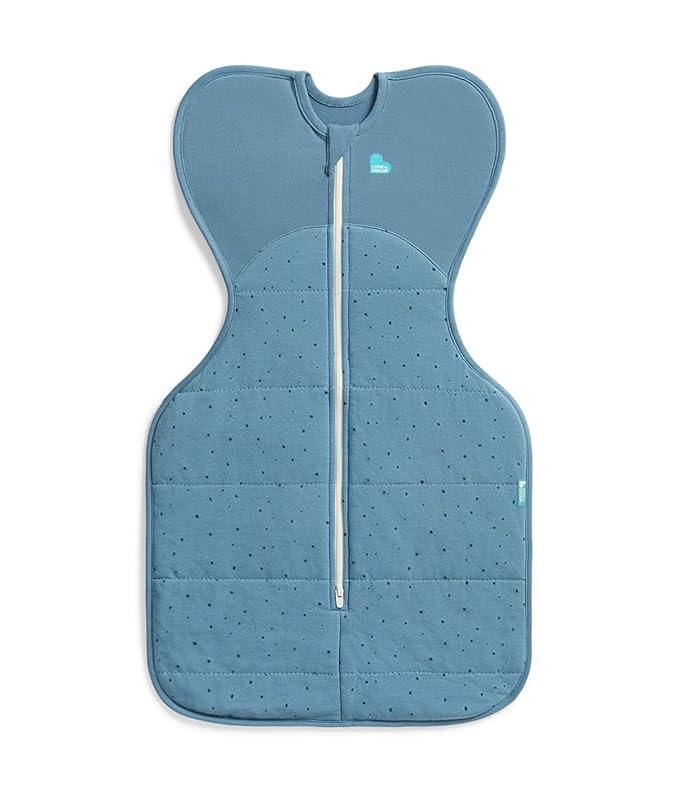 Love to Dream Warm Swaddle UP 2.5 TOG Baby Sleep Sack for Autumn & Winter | Arms Up Position for Self-Soothing, Calms Startle Reflex | Small 8-13 lbs, Storm Blue