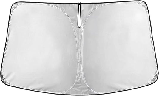 EcoNour Windshield Sun Shade Compatible for Ford Mustang 2015–2023 | Sports Car Front Window Sunshade | Foldable 4-Layer Sun Visor Protector | Blocks UV Rays & Keeps Cabin Cool