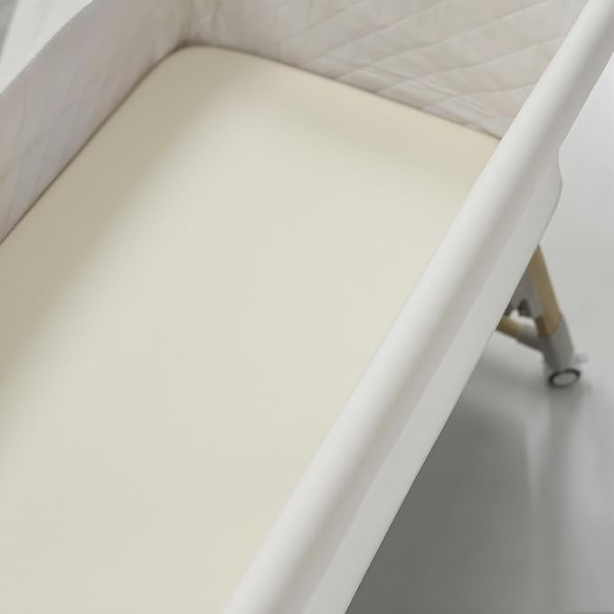 American Baby Company 15" x 33" Fitted Bassinet Sheet, 100% Natural Cotton Jersey Knit, Cream, Soft Breathable