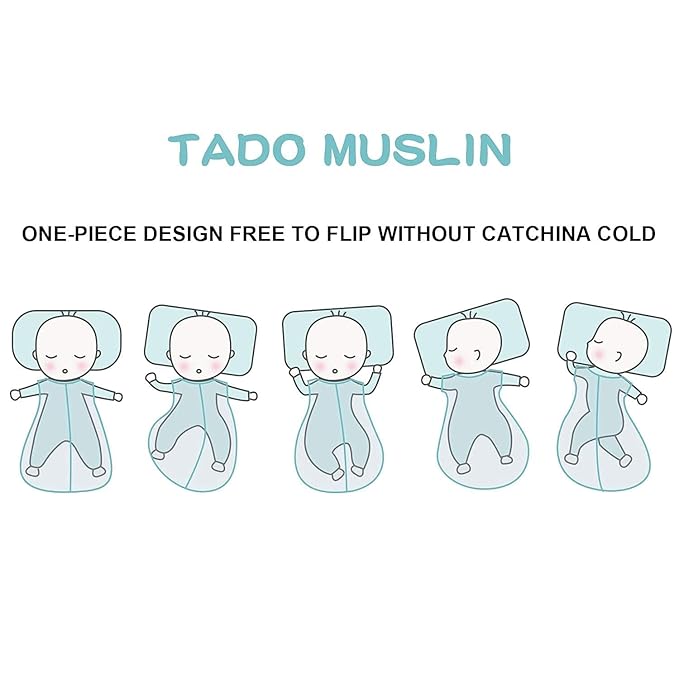 TADO MUSLIN Baby Sleep Sack 12-24 M Baby Wearable Blanket 100% Organic Cotton 0.5 TOG Toddler Sleep Sack 2-Way Zipper Soft Large 4 Layers 1-2 T Car