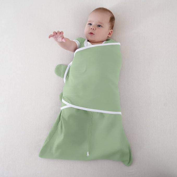 Transition Swaddle 0-3 Months Sleep Sack Swaddles for Newborns, 2-Pack Arms up Swaddle 0-3 Months with Zipper 100% Cotton 0.8 Tog Transitional Sleep Swaddle Sack for Boy Girl (Small 5-14lbs)