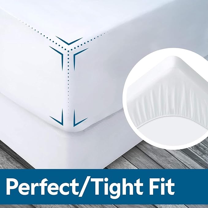 Guardmax Heavy Gauge Vinyl Cot Size Mattress Protector - Waterproof & Dust Proof Mattress Cover with Stretchable Pockets - Soft, Comfortable, & Noiseless Waterproof Fitted Sheet.(33 x 75 X 10)