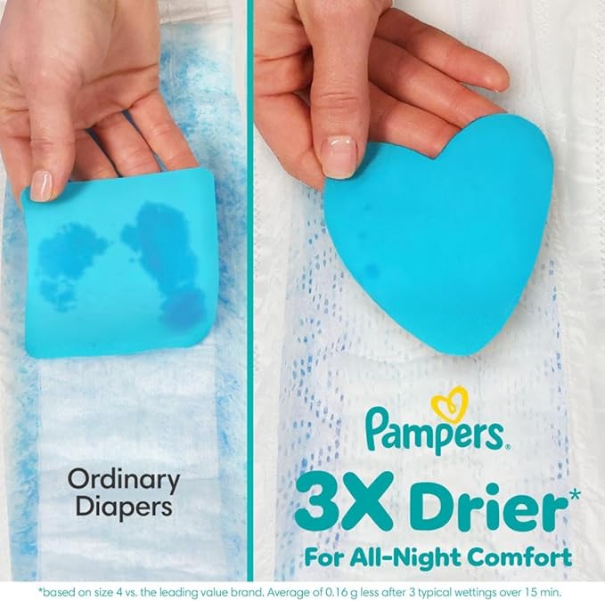 Pampers ZZZ Overnight Diapers, Size 5 (27+ lbs), 50 Count, Nighttime Protection Disposable Baby Diaper, Night Time Leak and Skin Protection