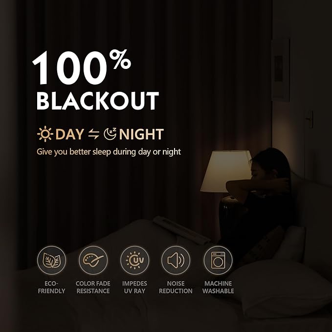 FMFUNCTEX 100% Blackout Curtains for Bedroom, Coffee Brown Curtains 72 Inches Long Textured Thermal Insulated Curtains for Living Room Drapes, Black Out Drapery Grommet Room Darkening 2 Panels
