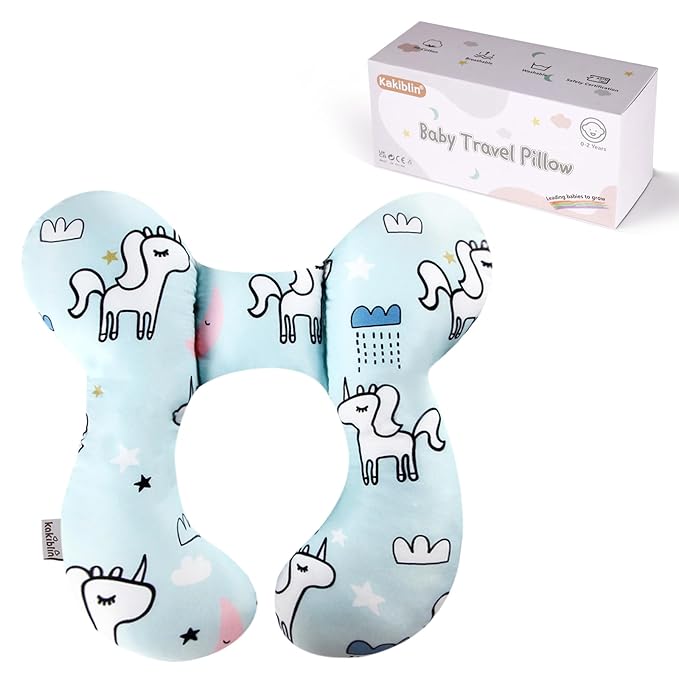 KAKIBLIN Baby Neck Pillow, Baby Support Pillow,Upgraded Neck Pillows for Car Seat,Head and Neck Support Pillow for Car Seat, Pushchair(Unicorn)