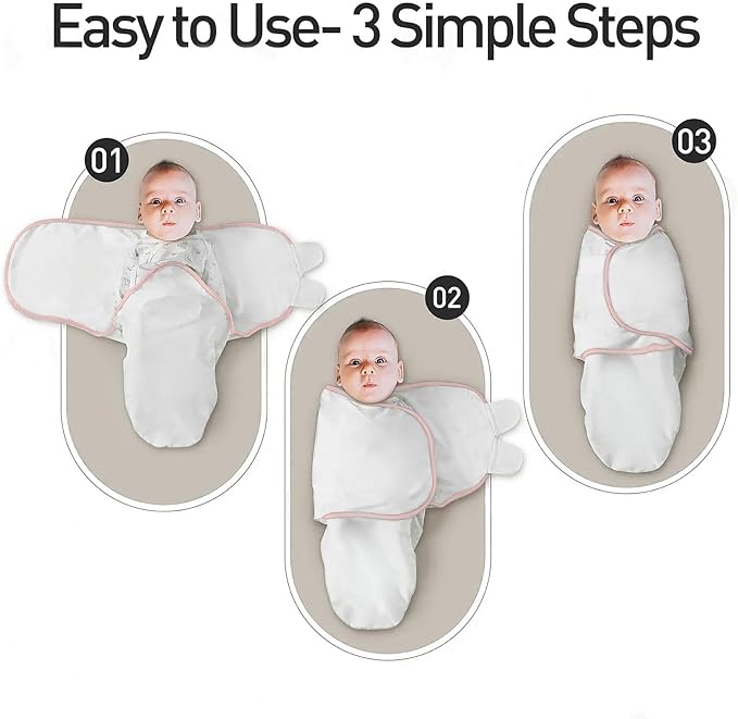 GLLQUEN BABY Swaddle Blankets for Baby Girl & Boy, Easy Adjustable Sleep Sack, Newborn Swaddles for 0-3 Months, Baby Sleep Sack, Pink & Yellow Tone, Swaddling Blankets 3 Pack Wrap Set