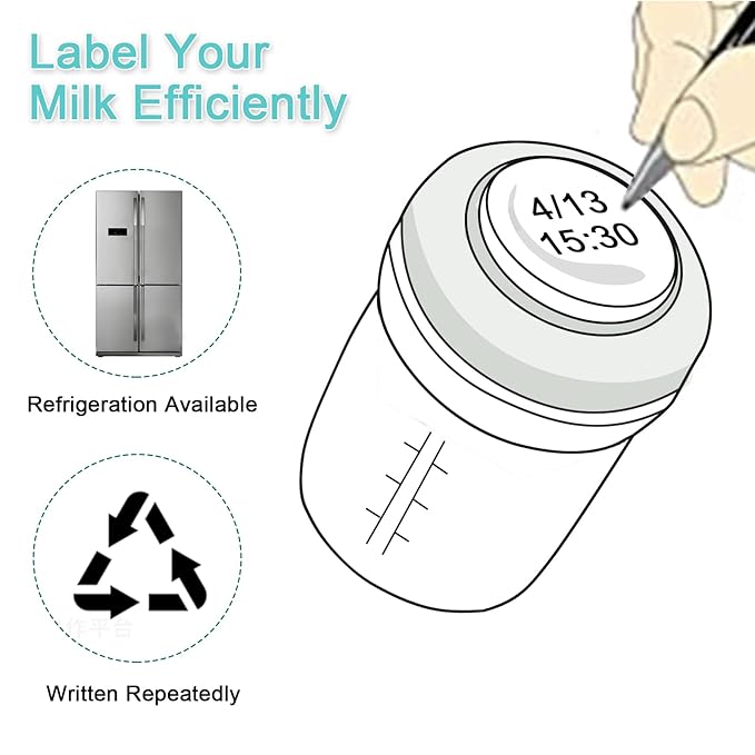COMI Wide Neck Glass Breastmilk Collection n Storage Bottle, 4 Packs, 6oz with Screw Ring Sealing Disk; Re-markable Sealing Disc. BPA Free, Fits Breast Pumps & Nipples (4 Gray Lids) | Wide Neck, 4 Packs, BPA Free