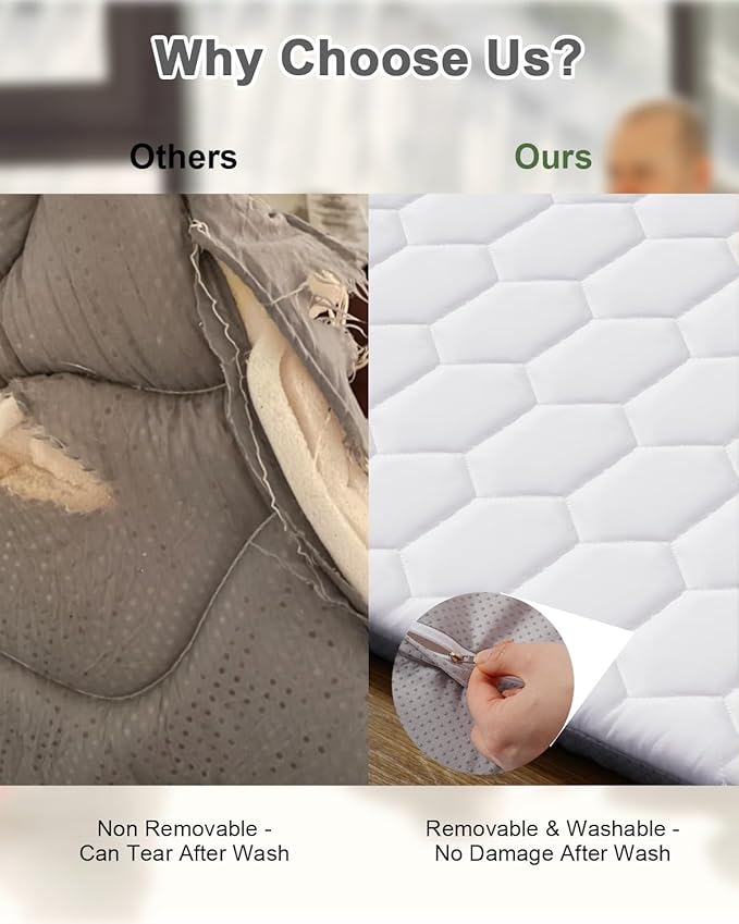 Premium Foam Baby Play Mat 50" x 50" with Removable Cover, Extra Thick Padding Playpen Mat, Non-Slip Floor Mat, Stylish & Easy to Clean for Crawling Baby, Infants & Toddlers, Grey