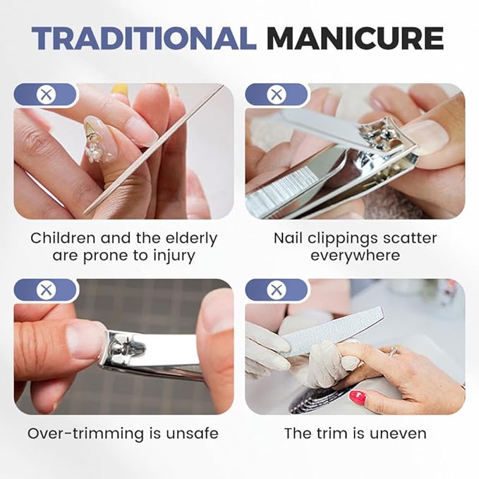 Electric Automatic Nail Clipper with Light, 2-Speed Trimmer, Nail Scraps Storage & Magnetic Cover, Safety Electric Fingernail Trimmerfor Baby, Adult, Seniors, Men, Caregivers (Purple)