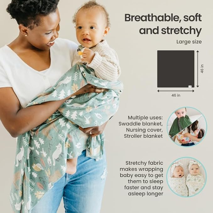 Copper Pearl Baby Swaddle Blanket - Premium Knit Baby Blanket, Large Soft Stretchy Receiving Blankets for Baby Boy and Girl, Swaddles for Newborn, Infant, and Toddler (Periwinkle)