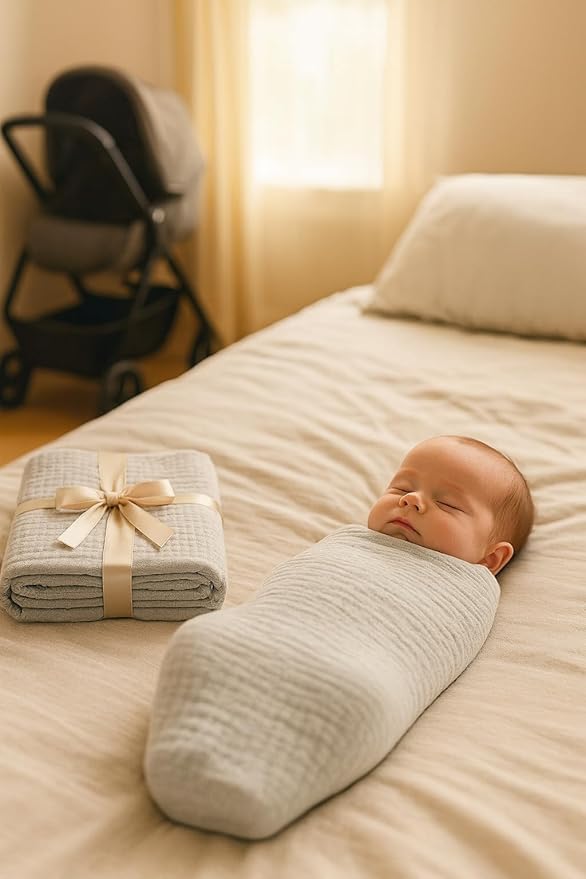 Soft 100% Cotton Swaddles for Newborns, 2- Pack - Large, Breathable Baby Blanket - Versatile, Durable Muslin Swaddle Blankets - Perfect Newborn Essentials