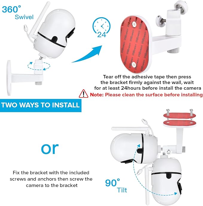 Adjustable Baby Monitor Mount for HelloBaby HB65/HB40/HB6550/HB6560/HB66/HB6339/HB6550 Pro, ANMEATE SM935E, Universal Baby Monitor Wall Mount with Perfect View and Easy to Install