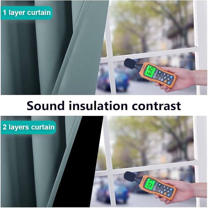 NICETOWN 100% Blackout Window Curtain Panels, Cold and Full Light Blocking Drapes with Black Liner for Nursery, 84 inches Drop Thermal Insulated Draperies (Aqua, 2 Pieces, 70 inches Wide Each Panel)