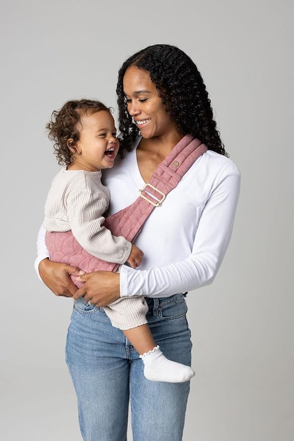 Mabē Monarch Toddler Sling Carrier – Ergonomic Hip Carry Support for Toddlers – Adjustable and Breathable Sling for Easy Up/Down & Comfortable Holding (16–45 lbs, Mauve Wings)