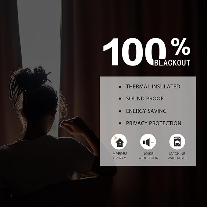 DUALIFE 120 Inch Extra Long Linen Taupe Curtains Floor to Ceiling for Sliding Glass Doors 2 Panels, Flax Linen 100% Blackout Elegant Boho Thermal Curtains for Large Windows 10 FT Drapes,50 x 120 Inch