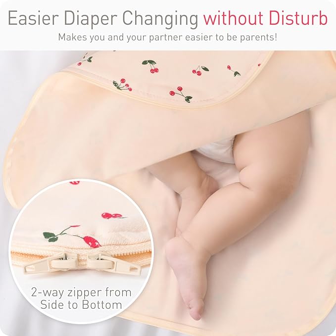Transitional Swaddle Sack with Arms Up Length Sleeves and Mitten Cuffs 0-3 Months Wearable Swaddling Blanket Sleeping Bag Cotton for Newborns Baby Boys Girls Sleep Sacks Snug Fit Calms Startle Reflex