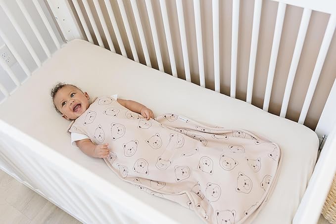 Woolino Merino Wool & Organic Cotton Baby Sleep Sack 2-24 Months – Ultimate 4-Season Baby Sleeping Bag, Universal Size Wearable Blanket, 2-Way Zipper & Adjustable Fit, Year-Round Use - Teddy Bear