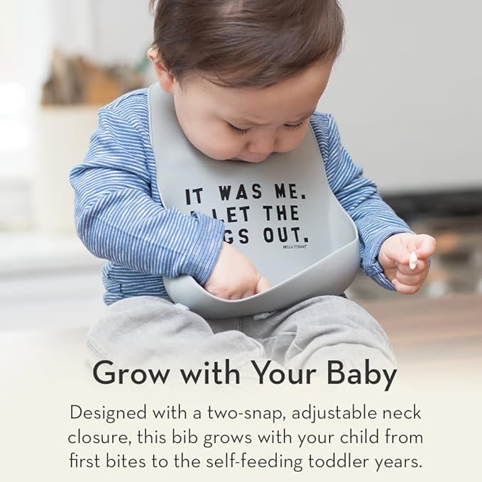 Bella Tunno Wonder Bib - Adjustable Silicone Baby Bibs for Girls, Durable and Waterproof BPA Free Silicone, Darling