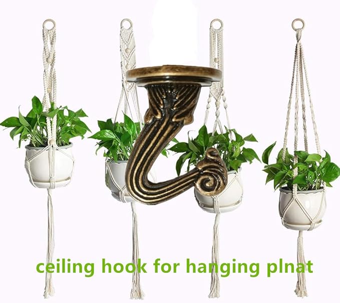 6 Sets White Ceiling Hooks for Hanging Plant, Heavy Duty Swag Toggle Hooks with Hardware