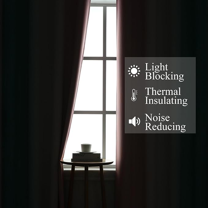 Estelar Textiler Pink and Teal Blackout Curtains 45 Inch Length, Full Light Blocking Gradient Drapes for Kitchen, Thermal Insulated Grommet Ombre Curtains for Bathroom, 52Wx45L, 2 Panels