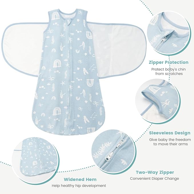 LILBESTIE Baby Swaddle Sleep Sack, 1.0 Tog New-Parent-Friendly Swaddle for Newborns & infant 0-6 Months Baby Wearable Blanket Reduce Startle Reflex, Newborn Boys Girls Registry Essentials
