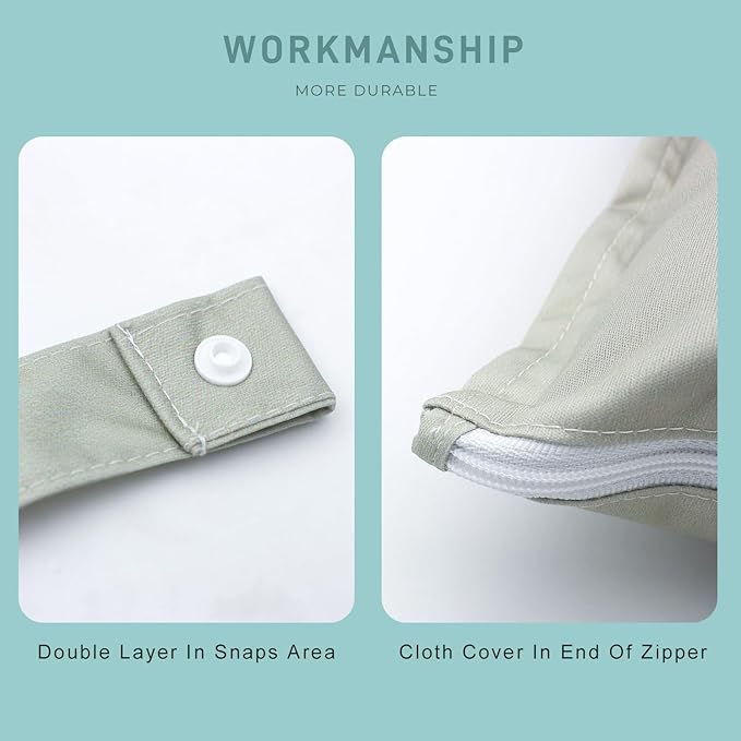 Wet Dry Bag 2pcs Waterproof Reusable Wet Bag for Swimsuits, Baby Cloth Diaper, Travel, Beach, Pool, Bathing Suit, Gym Wet Clothes (Grey Green)