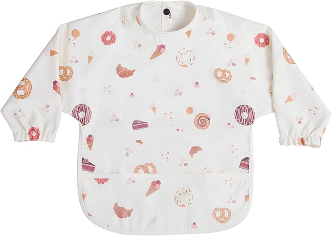 HALAA VAUVA Long Sleeve Baby Bibs for Toddlers, Waterproof, Boys Girls Smock with Food Catcher Pocket for Feeding, Eating