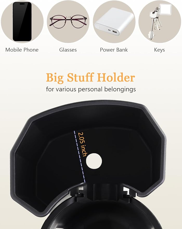 Universal Stroller Cup Holder with Phone Holder, 360° Rotatable Strong Clip, Big Storage Space for Walker, Wheelchair, Stroller, Bike