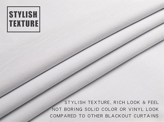 G2000 100% Blackout Curtains for Bedroom Living Room 95 Inches Long White Room Darkening Window Grommet Thermal Lined Insulated Light Blocking Noise Reducing 2 Panels Set