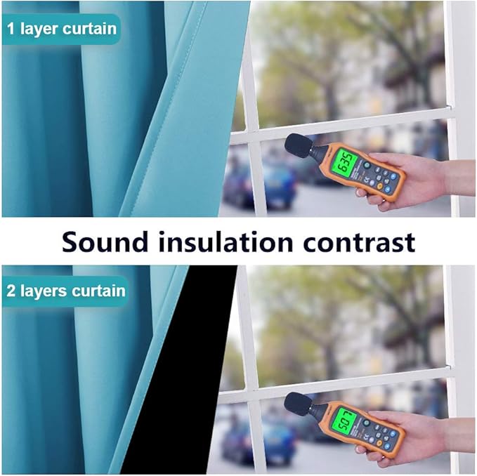 NICETOWN 100% Blackout Short Curtains with Black Liners, 2 Panels, 37" W by 40" L, Teal Blue, Solid Thermal Insulated Full Blackout 2-Layer Lined Drapes, Energy Efficiency Window Draperies for Bedroom