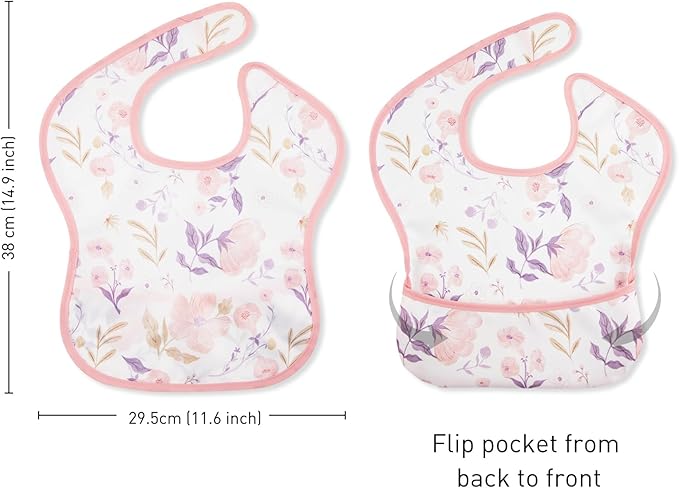 CIVARUA KIDS 3-Pack Waterproof Baby Bibs for Eating - Mess Proof Lightweight Toddler Feeding Bibs with Large Food Catcher
