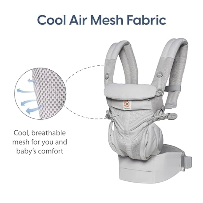 Ergobaby Omni Classic Baby Carrier Newborn to Toddler - Breathable Baby Carriers for Summer - All-Position Carrier with Lumbar Support (7-45 Pounds), Mesh, Onyx Black