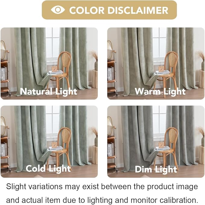 H.VERSAILTEX Velvet 100% Blackout Curtains for Living Room Full Light Blocking Curtains Thermal Insulated Room Window Drapes Soft Luxury Curtains Grommet Top 2 Panels (55" W x 84" L, Sage)