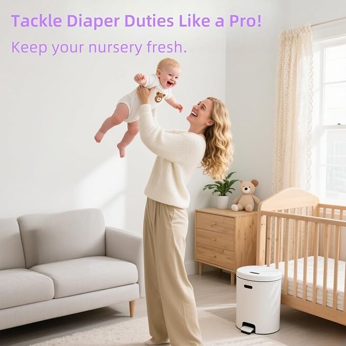 Diaper Easy Roll Refill Bags，60 Lavender Scented Diaper Pail Refills，Holds Up to 8400 Newborn Diapers，Superior Odor Control，Compatible with Genie Easy Roll Signature & Platinum Pails
