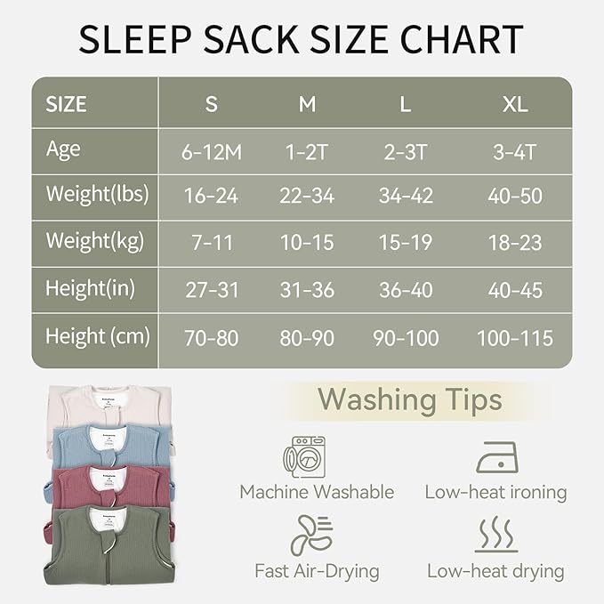 BubblePanda Rayon Made from Bamboo Toddler Sleep Sack with Feet 12-24 Months 1.0 Tog Breathable Sleep Sack 1t-2t Ultra Soft Baby Wearable Blanket with Legs Unisex Sleeping Bag with 2-Way Zipper