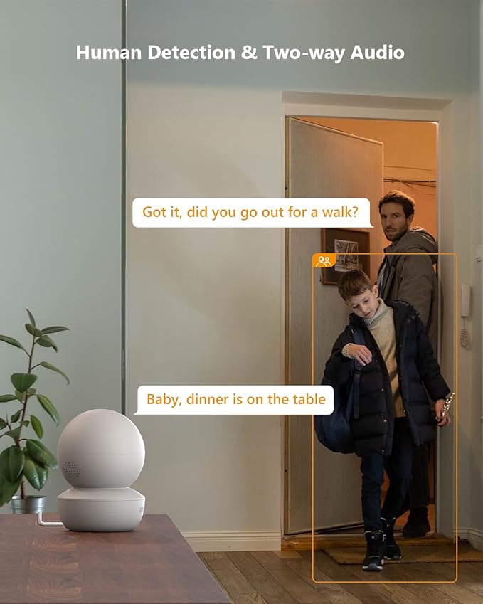 Imou 360° Security Camera Indoor with AI Human/Motion/Sound Detection, WiFi Camera Indoor Wireless 1080P for Pet/Dog/Baby, Smart Tracking, Siren, Night Vision, 2-Way Audio, Works with Alexa, 2 Pack