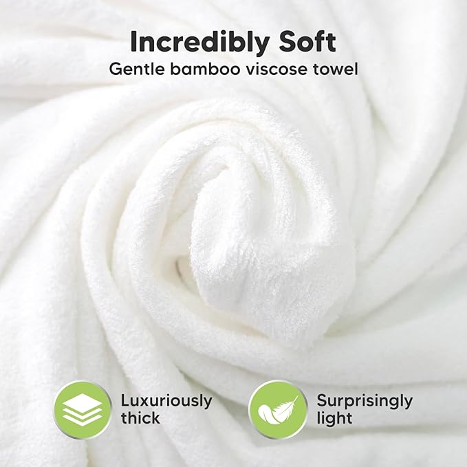 KeaBabies Hooded Baby Towel for Newborn - Viscose Derived from Bamboo Large Baby Bath Towels with Hood for Boys, Girls, Toddler, Extra Absorbent & Soft Newborn Bath Essentials (Serenity, Regular)
