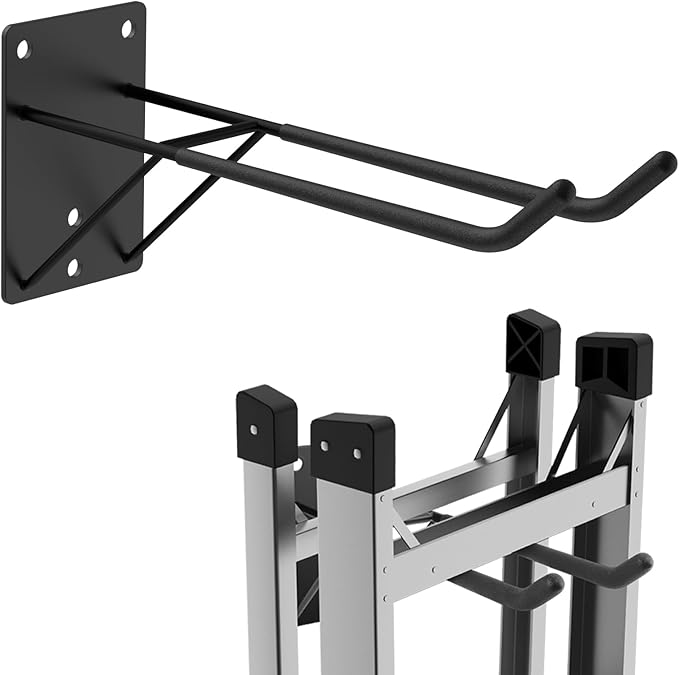 14'' Large Garage Hooks with 3 Support Rods, Heavy Duty Steel Garage Storage Wall Hooks for Garden Tool Organizer, Shed Organizer, Ladder Hooks, Car Tires, Chairs 1 Pack