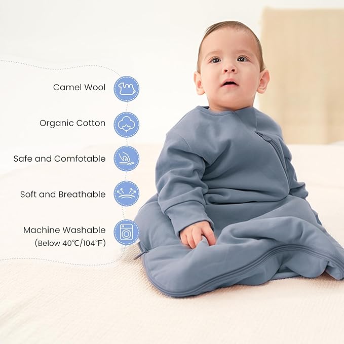 Unisex Sleeping Bag for Babies and Toddlers 1.0 Tog Sleep Sack 6-18 Months, Newborn Sleep Sack, Wearable Blanket Baby, One Piece Long Sleeves, Gifts for Baby